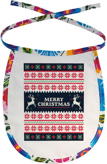 Koupakoupa Merry Christmas Vintage Wasserdichtes Lätzchen aus 100% Baumwolle mit Bändern