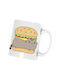 Burger Ceramic Mug White 330ml (Personalized)
