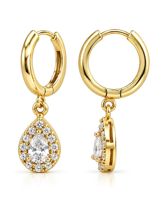 Cercei Rotunzi Aurii de 9 Carate cu Zircon Ear_5863 Cercei Rotunzi Aurii de 9 Carate cu Zircon Ear_5863