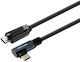 Vivolink Usb-c To Usb-c Cable Angled 2m Lock Screw Minicoax Professional Use