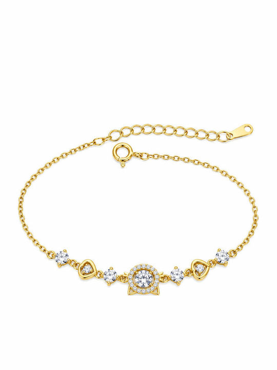 Paloma Picasso Women's Silver Chain Bracelet with Heart Design, Gold Plated with Zircon