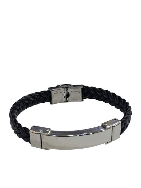 Kalliopi Silver Brățară de Identitate pentru Bărbați din Oțel 22 cm