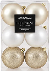 Set of 6 Multicolored Ball Ornaments 8cm Set of 6 Multicolored Ball Ornaments 8cm