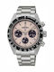 Speedtimer Мъжки Часовник 39mm Хронограф със Слънчев Механизъм и Сребриста Стоманена Верижка