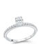 Single Stone Ring in 18K White Gold with Diamond