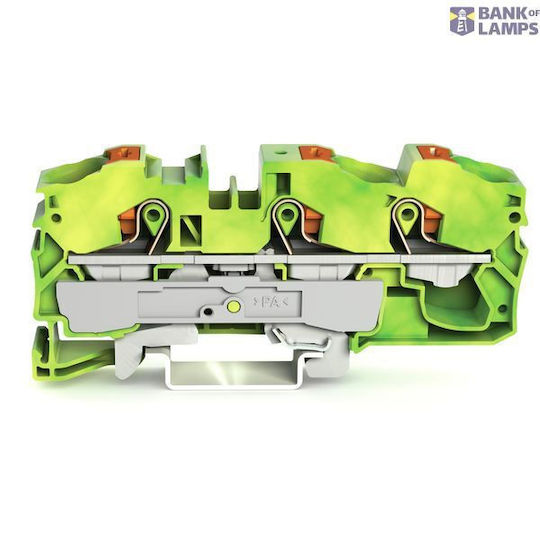 3-conductor Ground Terminal Block Push-button 16 Mm² Green-yellow