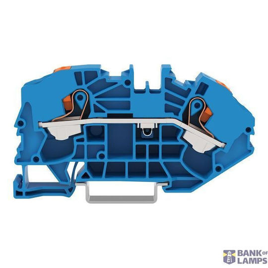 2-conductor Supply Terminal Blocks Distribution Boxes; Push-button; 16 Mm²; Side Center Marking; Din-rail 35 X 15 35 X 7.5; Push-in Cage Clamp; 16,00 Mm²; Blue