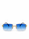 Unisex Γυαλιά Ηλίου με Μεταλλικό Σκελετό Blue / Gold Ντεγκραντέ