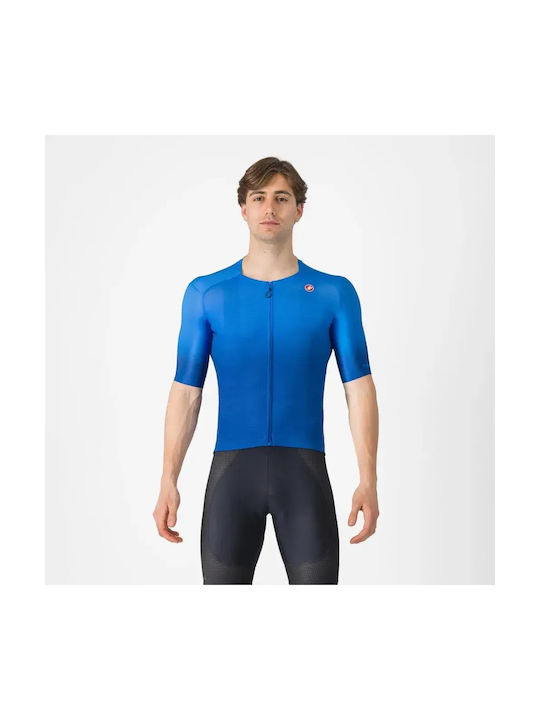 Castelli Men's Blue Short-Sleeve Cycling Jersey