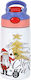 Santa Claus Gold Stainless Steel Kids Water Bottle with Straw Pink 350ml