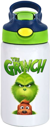 Mr Grinch Ανοξείδωτο Παιδικό Παγούρι με Καλαμάκι Πράσινο 350ml
