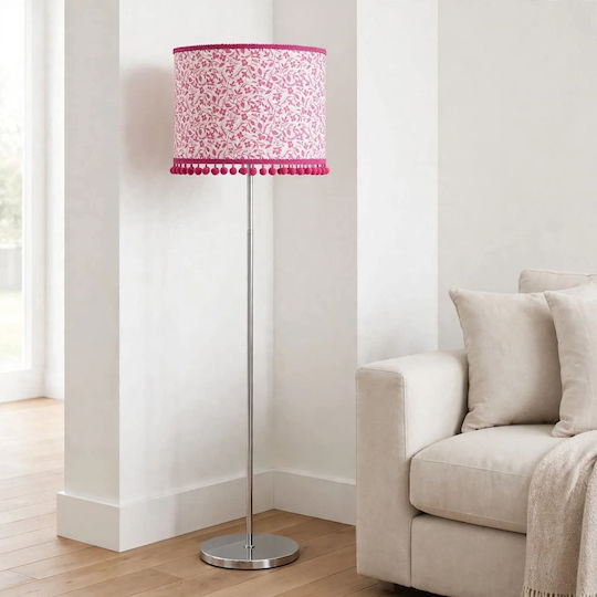 Oxygen Fuchsia Flowers Floor Lamp with E27 Bulb Holder Fuchsia