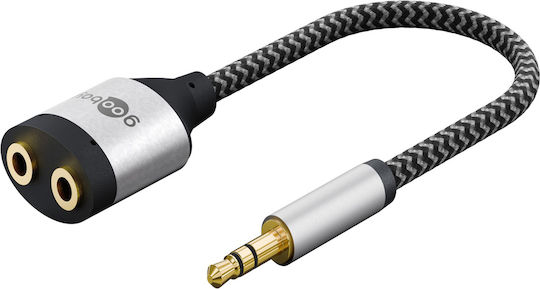 Goobay Audio Cable 3.5mm Male - 2x 3.5mm Female Black 0.18m 80586