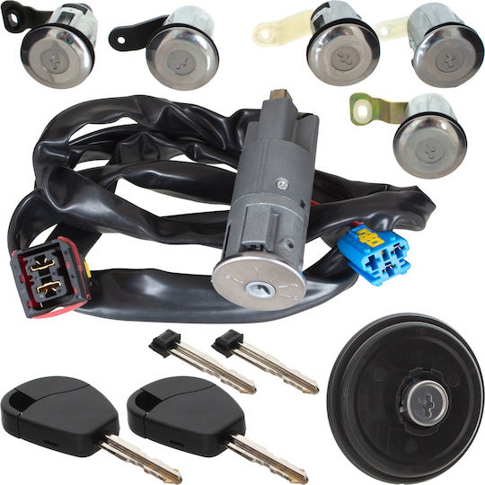 Citroen Berlingo 00-03 Complete Ignition Switch + 5x Lock Cylinders + Fuel Filler Cap Set