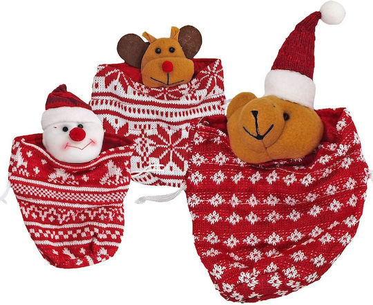 Τσαντάκι Πουγκί Μάλλινο Xmas 20x14cm Xmasfest 1133693 P4a