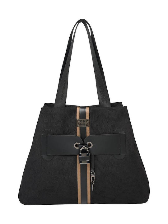 FRNC Damen-Shopper-Tasche Schwarz