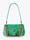 Pimlico Leather Women’s Flap Bag Suede Green