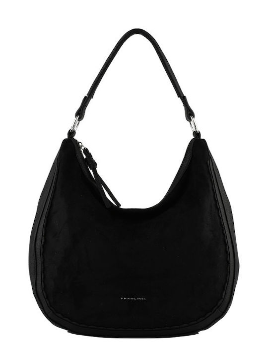 Francinel Knitted Women's Hobo Bag Suede Black