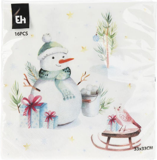 Next Set Weihnachtsservietten Schneemänner 33 x 33 cm 16 Stück