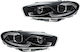 Μπροστινά Φανάρια Set Vw Scirocco 08-17 Xenon Upgrade Facelift Look Full Led Drl Black