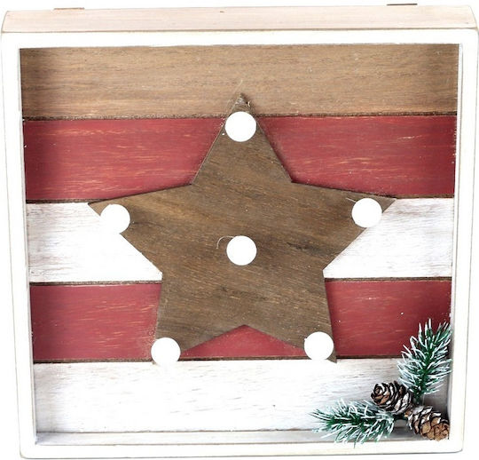 Tablou Decorativ de Crăciun cu Lumină, Stea, 25x25x4 cm Oem 04.c-170127-1