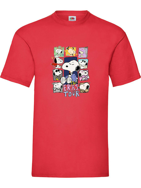 Tstudio Червена Тениска Snoopy Eras Tour Original 100% Памук No4