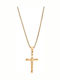 Senza Men's Cross with Crucifix in Gold-Plated Steel Without Chain