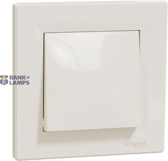 Asfora 1pole Pushbutton 10a Screwless Terminals Cream