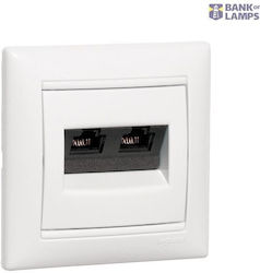 Rj45 Socket Category 5e Utp 2 Outputs Ivory