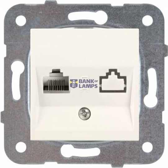 Karre-meridian Beige One Gang Data Socket Cat5