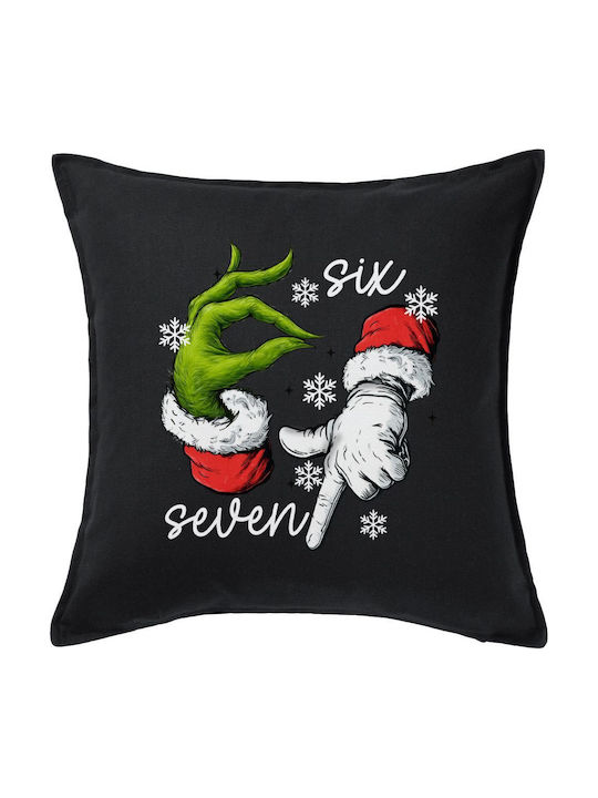 Christmas Meme Six Seven 67 Sofa Pillow Black 1...