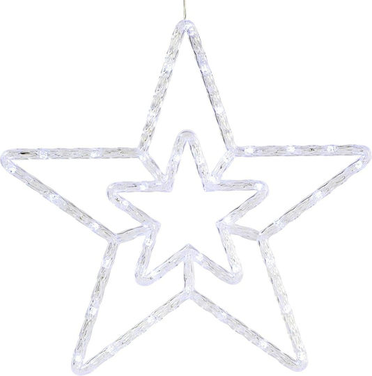 vidaXL Stea de Crăciun cu Lumină LED din Plastic Alb Rece 40x40x35 cm