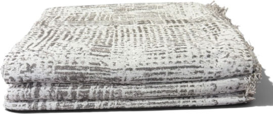 To megalo pazari Chenille Überwürfe-Set 3 Stück Grau Beige
