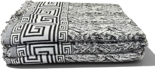 To megalo pazari Chenille Throws Set 3 pcs Grey Black