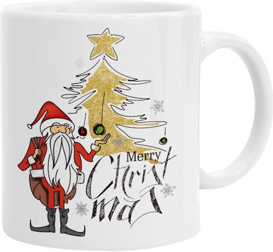 Koupakoupa Weihnachtlicher Keramikbecher Weihnachtsmänner 330 ml