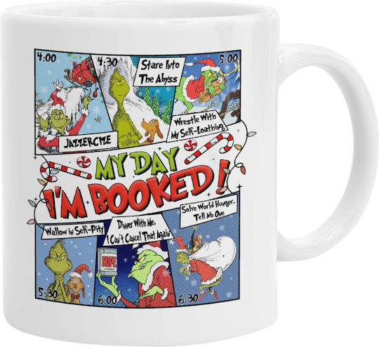 Koupakoupa My Day Grinch Weihnachtlicher Keramikbecher Weiß 330 ml