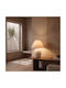 Zambelis Lights Ceramic Table Lamp for E27 Socket with Beige Shade and White Base