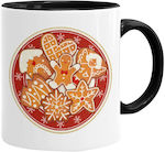 Koupakoupa Weihnachtlicher Keramikbecher Schwar...