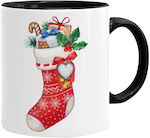 Koupakoupa Weihnachtlicher Keramikbecher Schwar...