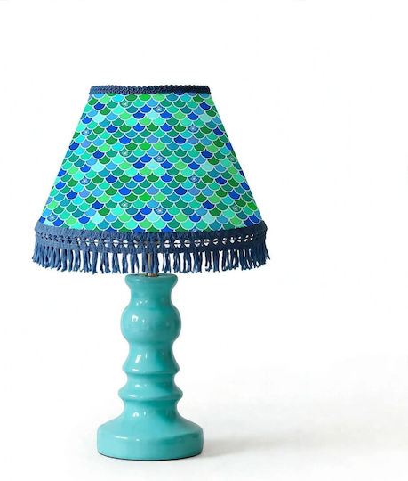 Oxygen Fish Table Lamp for E27 Socket with Turquoise Shade and Base