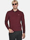 Long Sleeve Polo Shirt Burgundy