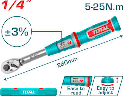 Total Δυναμόκλειδο Καρέ 1/4" Ροπής 5-25 Nm THPTW1425N8