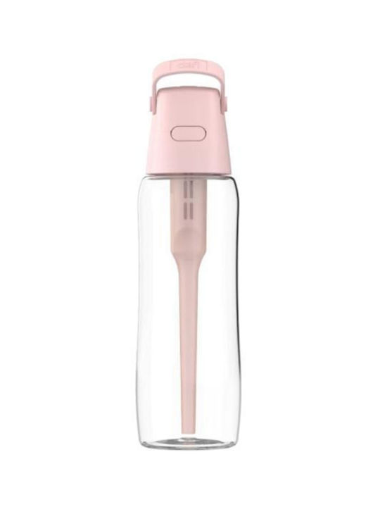 Dafi Wasserflasche aus Kunststoff mit Filter 600 ml Rosa