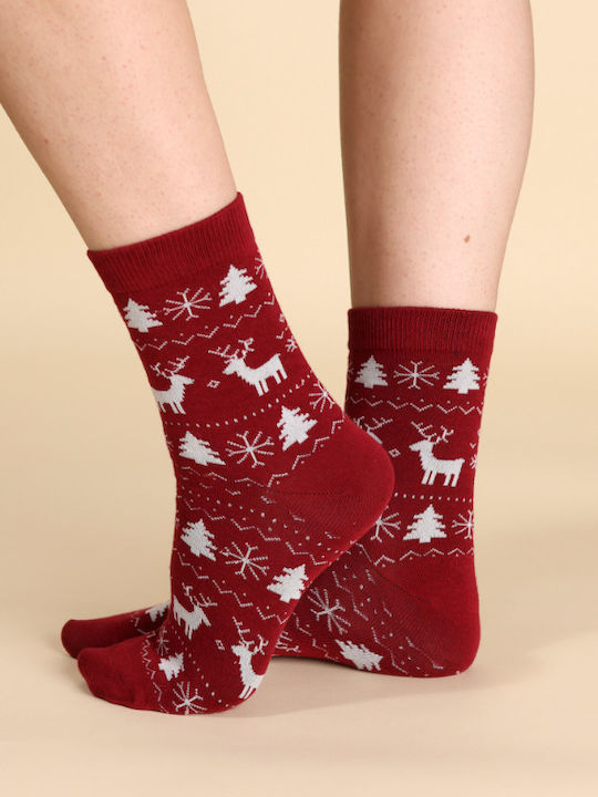 Noidinotte Christmas Socks Winter Bordeaux