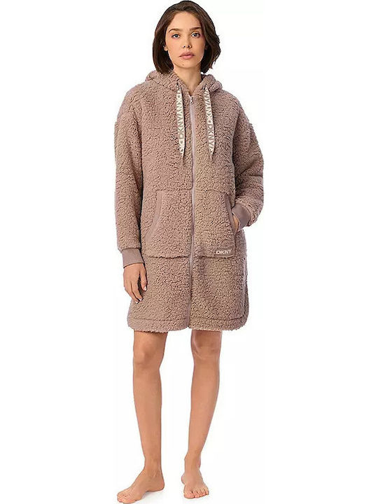 DKNY Дамски зимен Халат Taupe