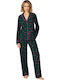 DKNY Зимен Дамски Комплект Пижама Green Prt