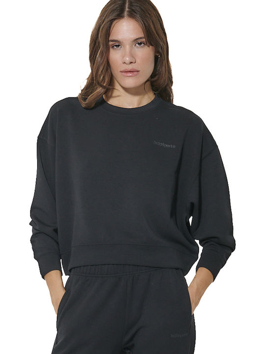 Body Action Cropped Damen-Sweatshirt Schwarz