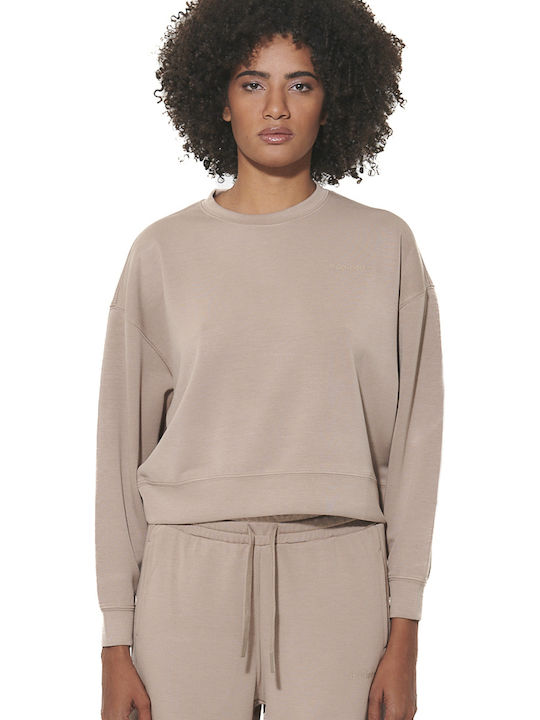 Body Action Cropped Damen-Sweatshirt Braun