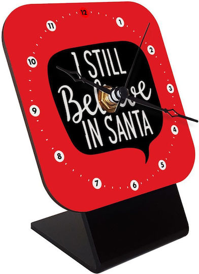 Koupakoupa Ι Still Believe In Santa Επιτραπέζιο Ρολόι με Δείκτες Ξύλινο KP_4143_clock-desk-square