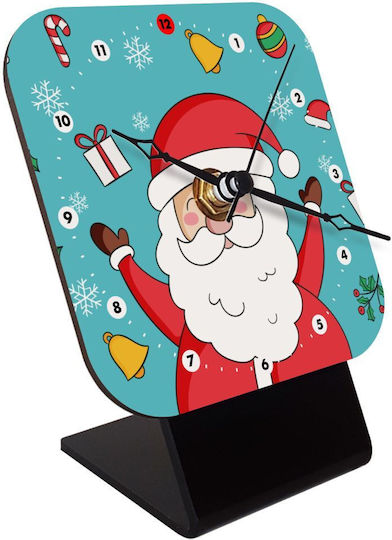 Koupakoupa Santa Claus Gifts Tabletop Clock with Hands Wooden KP_9227_clock-desk-square